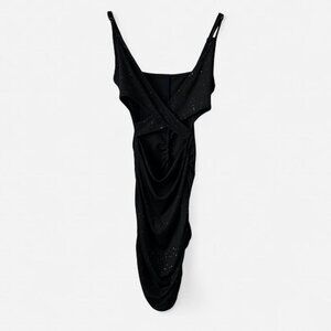 SHEIN Black Ruched Mini Dress Medium